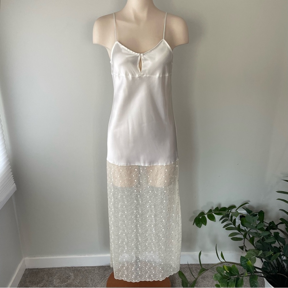 Vintage NWT La Senza Satin Lace Maxi Slip Dress